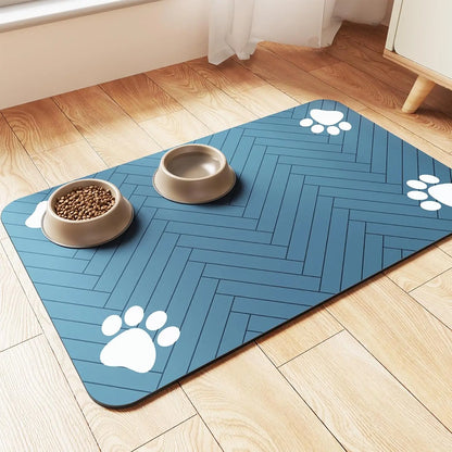 Waterproof Quick-Dry Pet Food Mat for Dogs & Cats